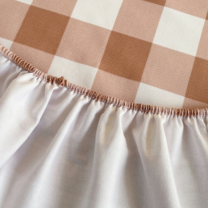 91家纺网 家纺一手货源 找家纺 慕尚家纺 2025新款全棉纯棉老粗布条格床笠款凉席席子 艾格-咖