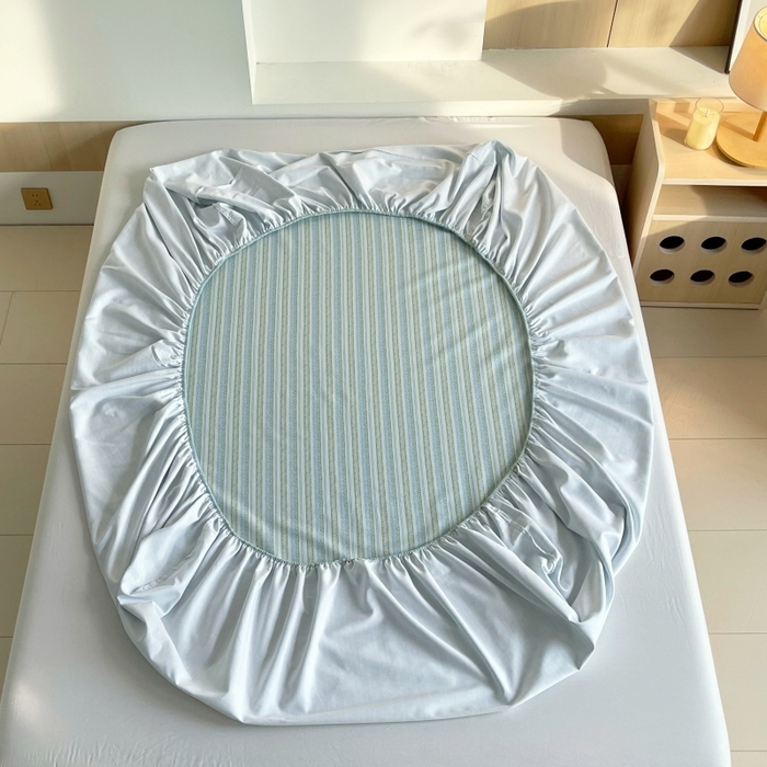 91家纺网 家纺一手货源 找家纺 慕尚家纺 2025新款全棉纯棉老粗布条格床笠款凉席席子 米亚