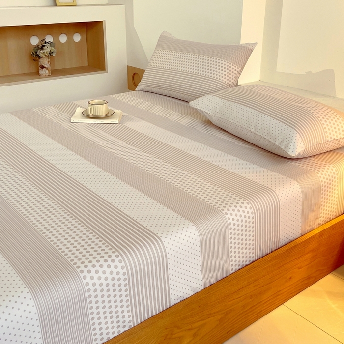 91家纺网 家纺一手货源 找家纺 慕尚家纺 2025新款全棉纯棉老粗布条格床笠款凉席席子 暖光-咖