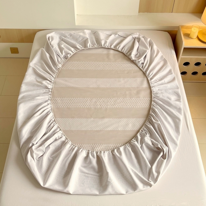 91家纺网 家纺一手货源 找家纺 慕尚家纺 2025新款全棉纯棉老粗布条格床笠款凉席席子 暖光-咖