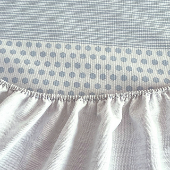 91家纺网 家纺一手货源 找家纺 慕尚家纺 2025新款全棉纯棉老粗布条格床笠款凉席席子 暖光-蓝