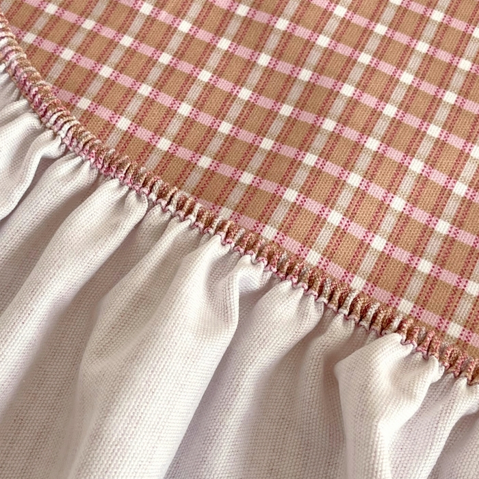 91家纺网 家纺一手货源 找家纺 慕尚家纺 2025新款全棉纯棉老粗布条格床笠款凉席席子 塞约-粉