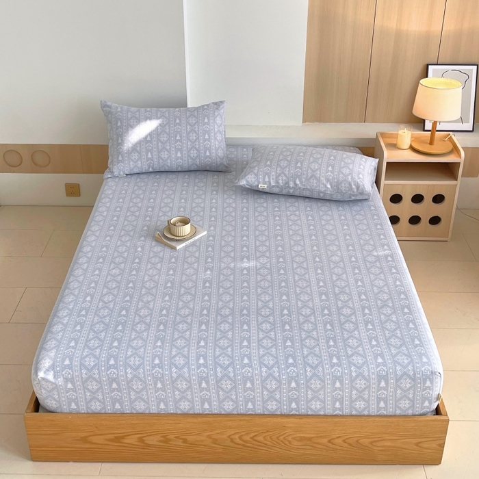 91家纺网 家纺一手货源 找家纺 慕尚家纺 2025新款全棉纯棉老粗布条格床笠款凉席席子 微澜