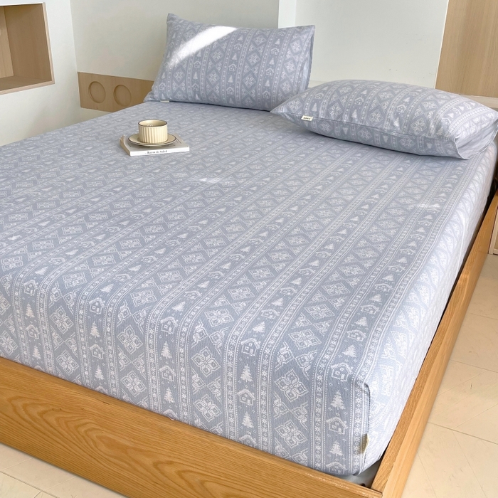 91家纺网 家纺一手货源 找家纺 慕尚家纺 2025新款全棉纯棉老粗布条格床笠款凉席席子 微澜