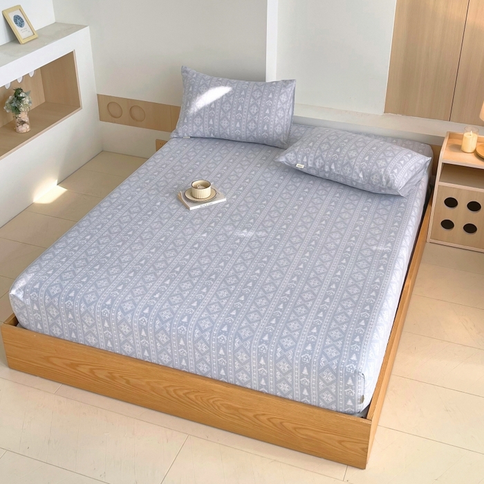 91家纺网 家纺一手货源 找家纺 慕尚家纺 2025新款全棉纯棉老粗布条格床笠款凉席席子 微澜