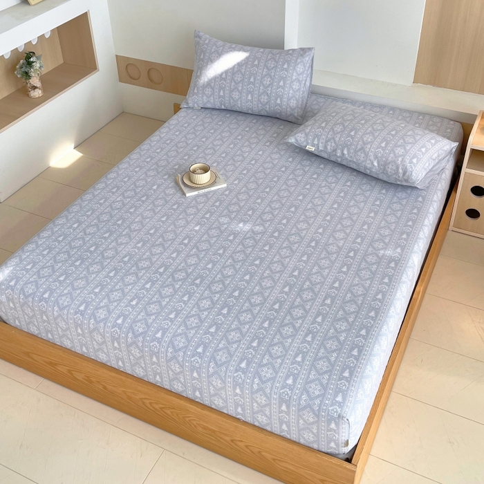 91家纺网 家纺一手货源 找家纺 慕尚家纺 2025新款全棉纯棉老粗布条格床笠款凉席席子 微澜