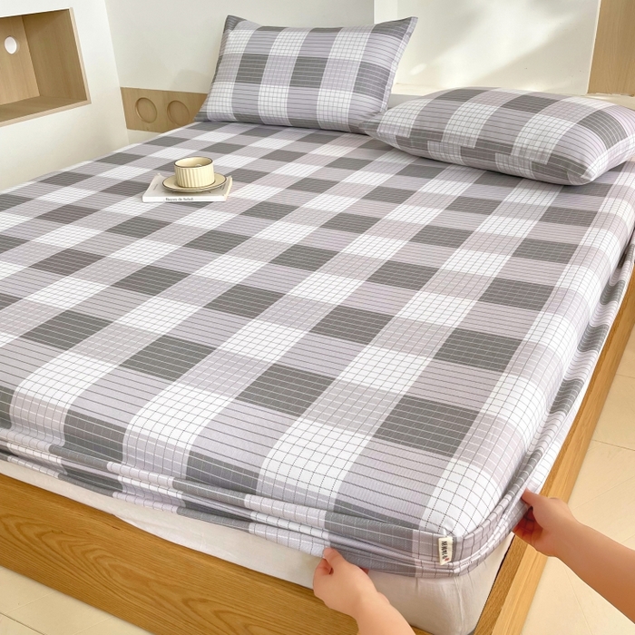 91家纺网 家纺一手货源 找家纺 慕尚家纺 2025新款全棉纯棉老粗布条格床笠款凉席席子 休闲生活-灰