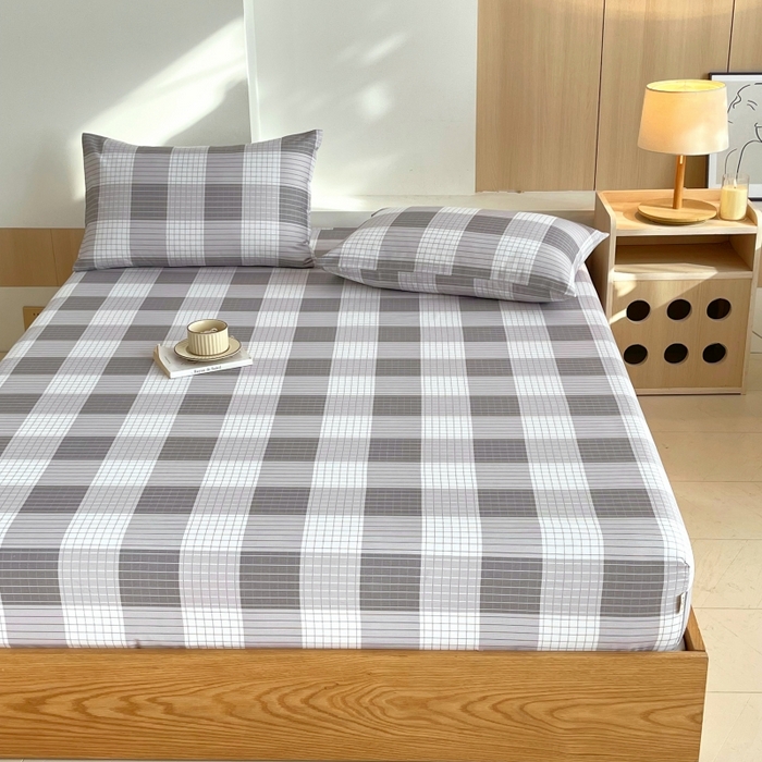 91家纺网 家纺一手货源 找家纺 慕尚家纺 2025新款全棉纯棉老粗布条格床笠款凉席席子 休闲生活-灰