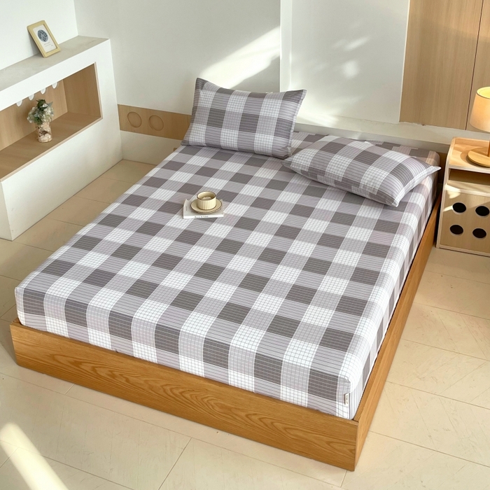 91家纺网 家纺一手货源 找家纺 慕尚家纺 2025新款全棉纯棉老粗布条格床笠款凉席席子 休闲生活-灰