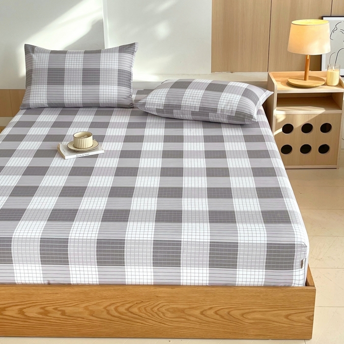 91家纺网 家纺一手货源 找家纺 慕尚家纺 2025新款全棉纯棉老粗布条格床笠款凉席席子 休闲生活-灰