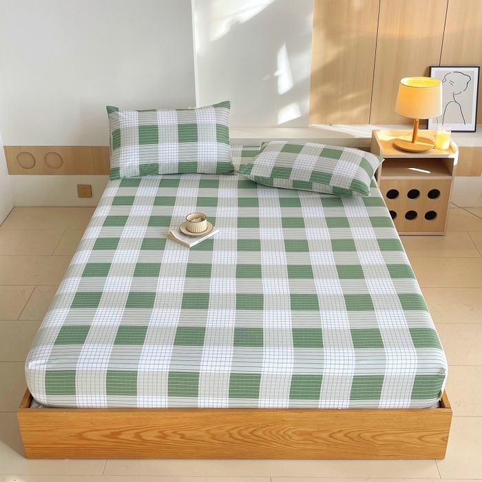 91家纺网 家纺一手货源 找家纺 慕尚家纺 2025新款全棉纯棉老粗布条格床笠款凉席席子 休闲生活-绿