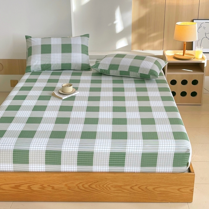 91家纺网 家纺一手货源 找家纺 慕尚家纺 2025新款全棉纯棉老粗布条格床笠款凉席席子 休闲生活-绿