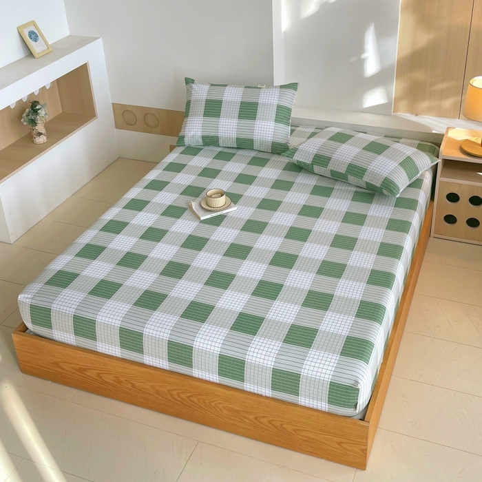 91家纺网 家纺一手货源 找家纺 慕尚家纺 2025新款全棉纯棉老粗布条格床笠款凉席席子 休闲生活-绿