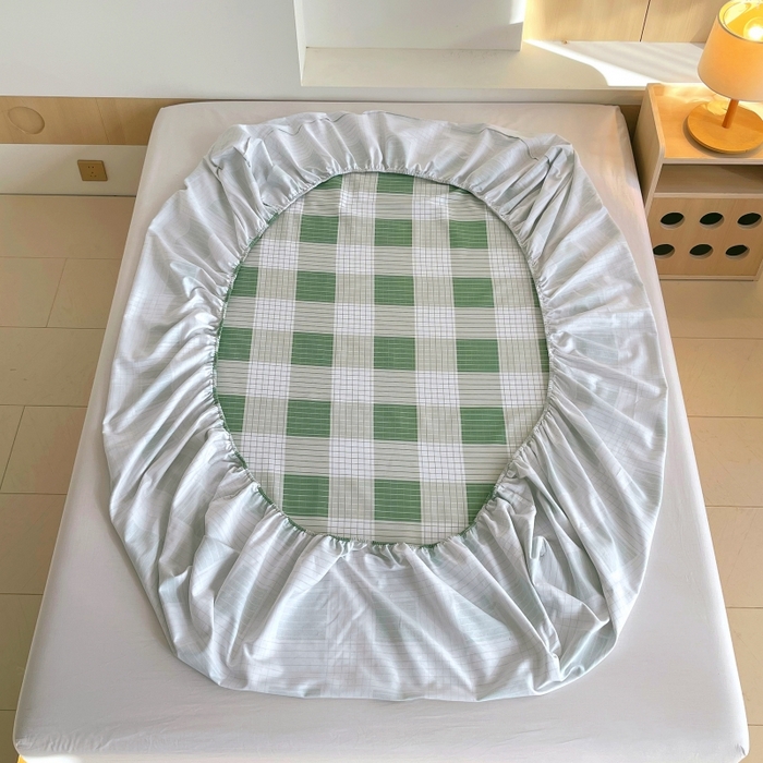 91家纺网 家纺一手货源 找家纺 慕尚家纺 2025新款全棉纯棉老粗布条格床笠款凉席席子 休闲生活-绿