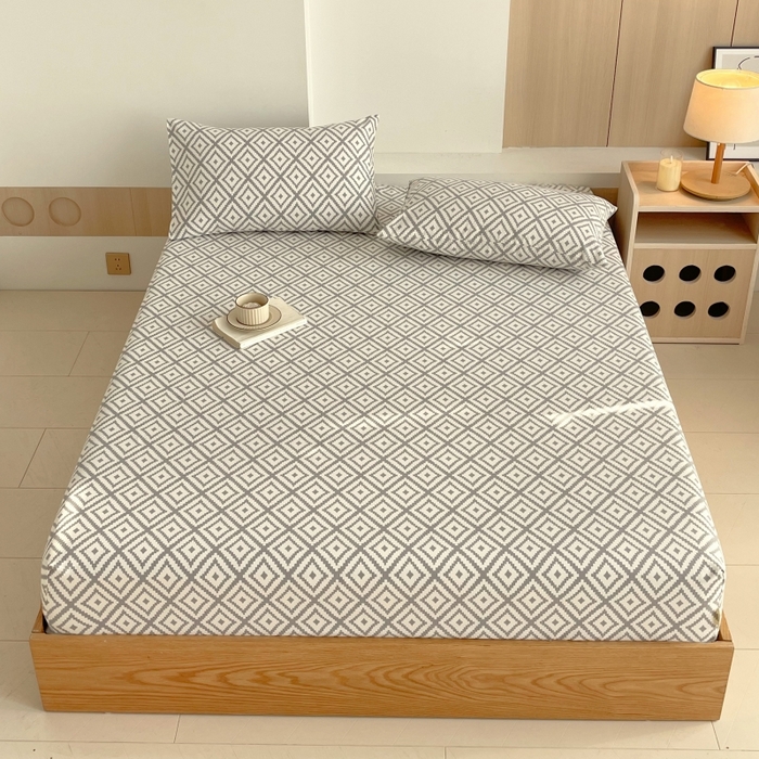 91家纺网 家纺一手货源 找家纺 慕尚家纺 2025新款全棉纯棉老粗布条格床笠款凉席席子 致青春