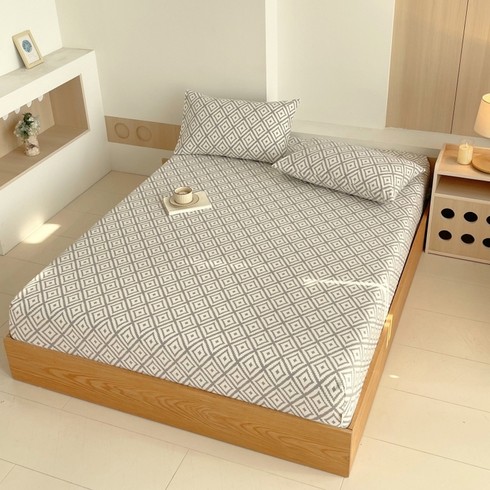 91家纺网 家纺一手货源 找家纺 慕尚家纺 2025新款全棉纯棉老粗布条格床笠款凉席席子 致青春