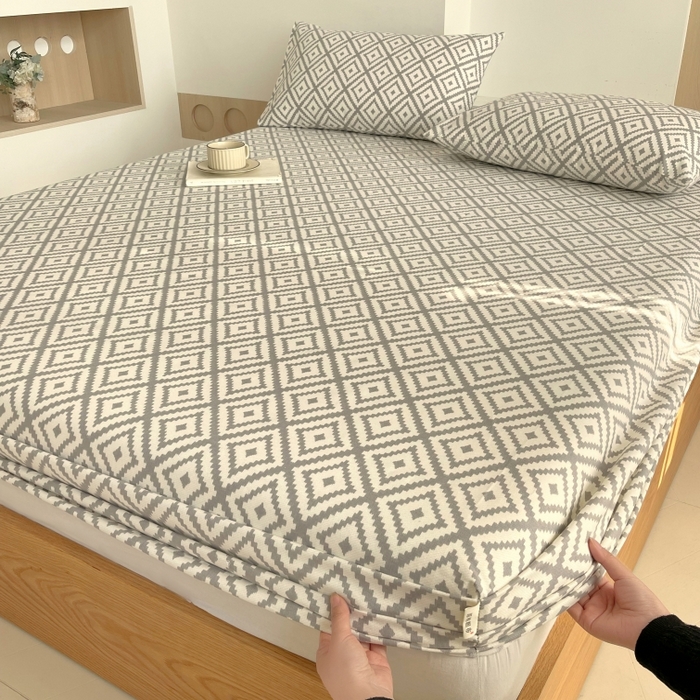 91家纺网 家纺一手货源 找家纺 慕尚家纺 2025新款全棉纯棉老粗布条格床笠款凉席席子 致青春