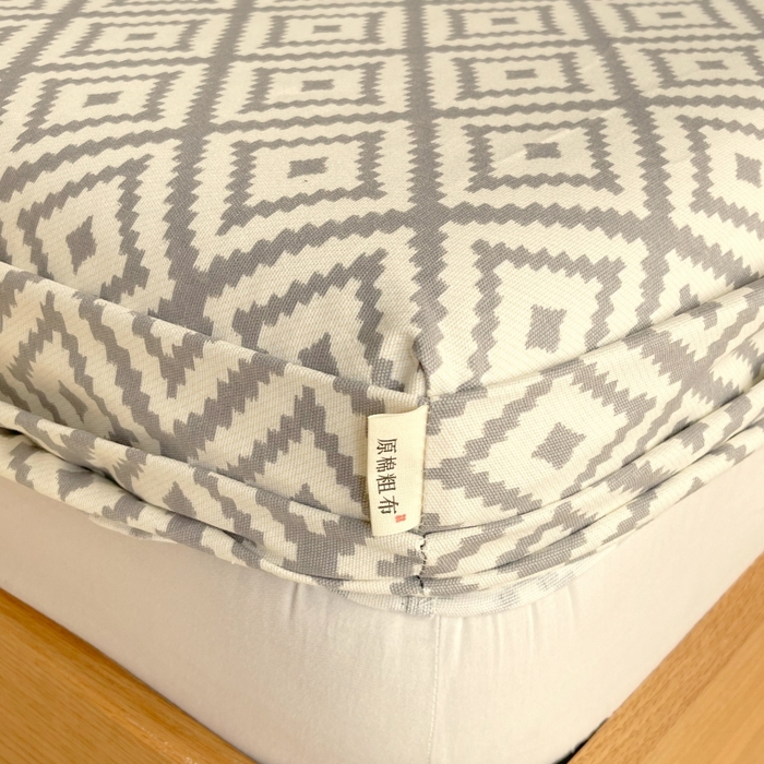 91家纺网 家纺一手货源 找家纺 慕尚家纺 2025新款全棉纯棉老粗布条格床笠款凉席席子 致青春