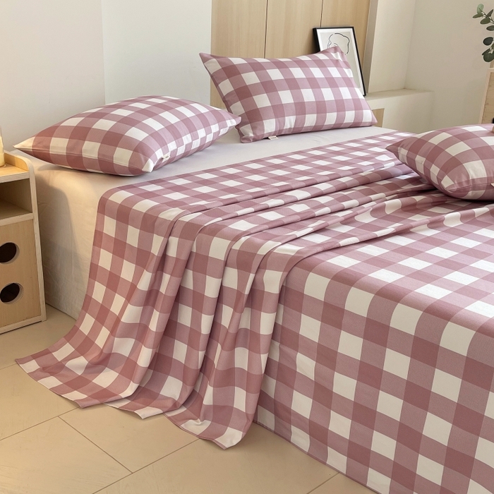 91家纺网 家纺一手货源 找家纺 （总）慕尚家纺 2025新款全棉纯棉老粗布条格床单款凉席席子