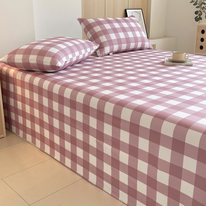 91家纺网 家纺一手货源 找家纺 （总）慕尚家纺 2025新款全棉纯棉老粗布条格床单款凉席席子