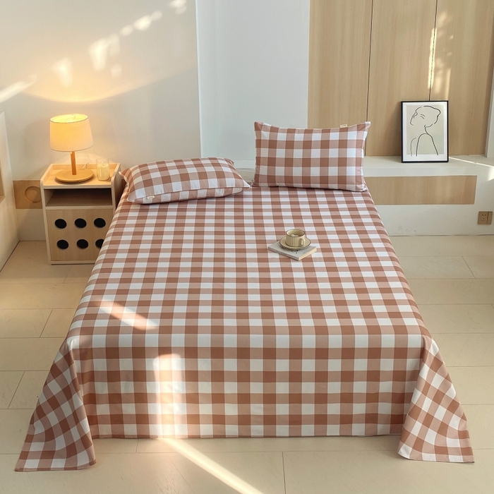 91家纺网 家纺一手货源 找家纺 （总）慕尚家纺 2025新款全棉纯棉老粗布条格床单款凉席席子