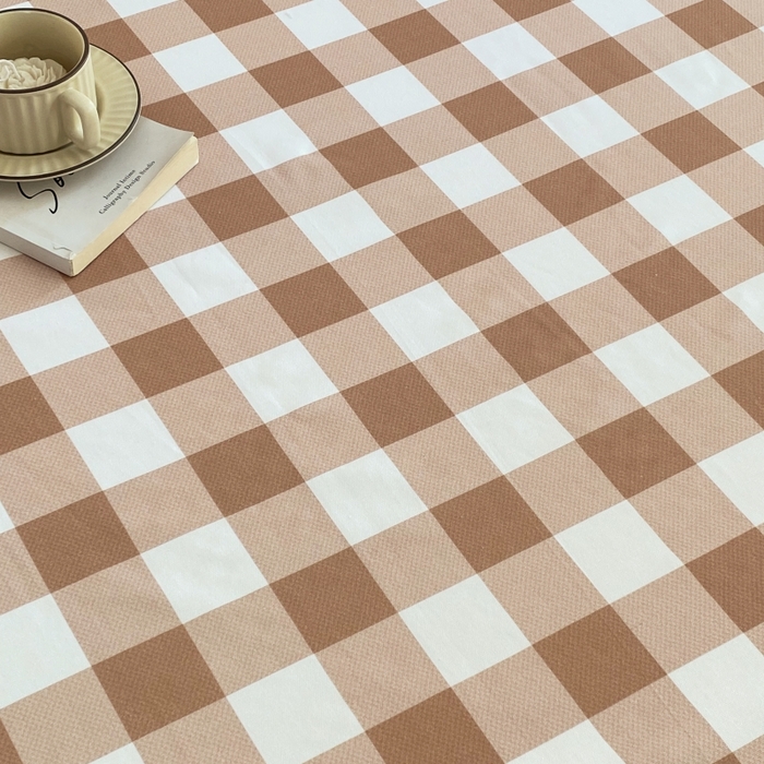 91家纺网 家纺一手货源 找家纺 慕尚家纺 2025新款全棉纯棉老粗布条格床单款凉席席子 艾格-咖