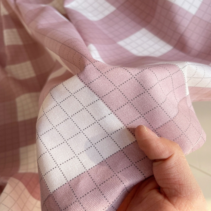 91家纺网 家纺一手货源 找家纺 慕尚家纺 2025新款全棉纯棉老粗布条格床单款凉席席子 格律-豆沙