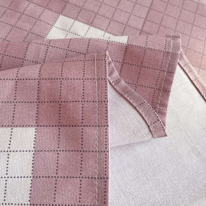 91家纺网 家纺一手货源 找家纺 慕尚家纺 2025新款全棉纯棉老粗布条格床单款凉席席子 格律-豆沙