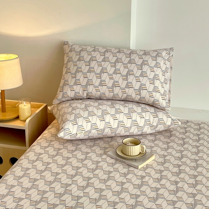 91家纺网 家纺一手货源 找家纺 慕尚家纺 2025新款全棉纯棉老粗布条格床单款凉席席子 朴雅