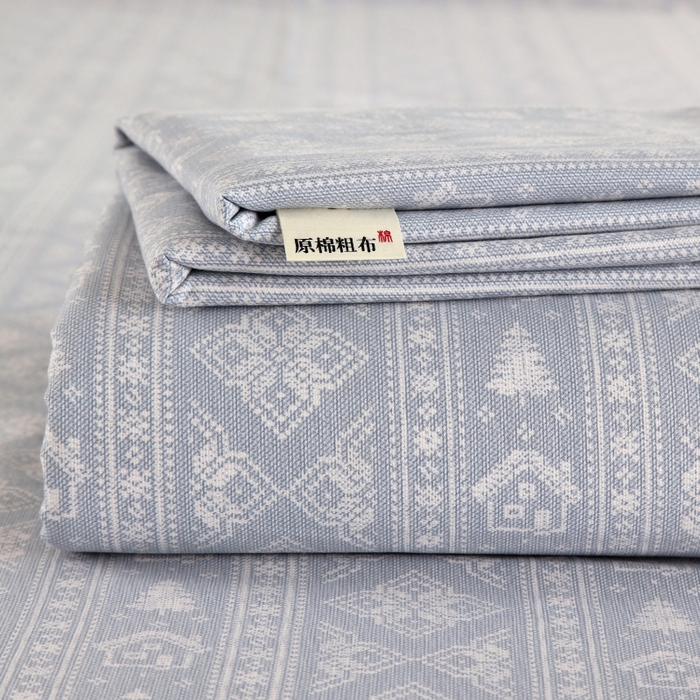 91家纺网 家纺一手货源 找家纺 慕尚家纺 2025新款全棉纯棉老粗布条格床单款凉席席子 微澜