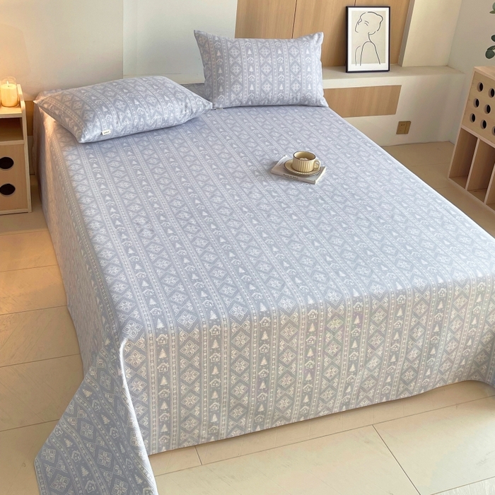 91家纺网 家纺一手货源 找家纺 慕尚家纺 2025新款全棉纯棉老粗布条格床单款凉席席子 微澜