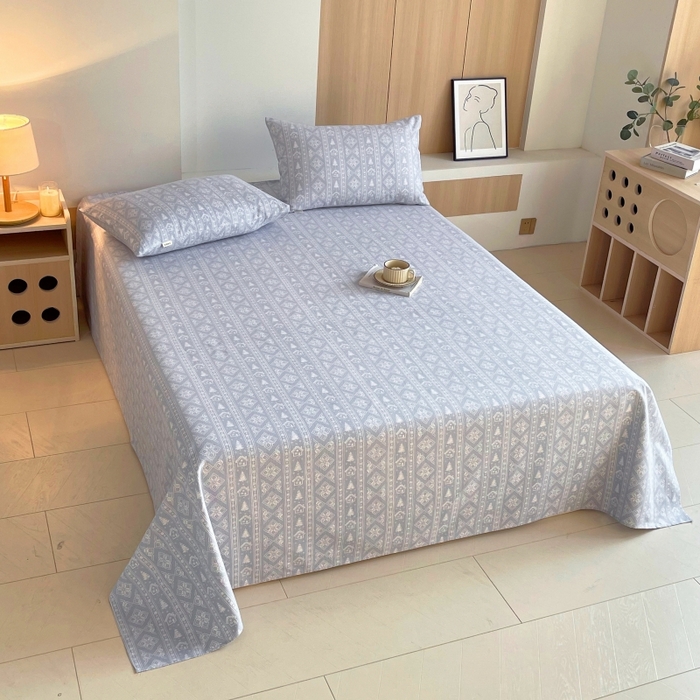 91家纺网 家纺一手货源 找家纺 慕尚家纺 2025新款全棉纯棉老粗布条格床单款凉席席子 微澜