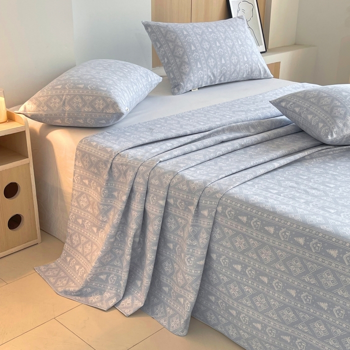 91家纺网 家纺一手货源 找家纺 慕尚家纺 2025新款全棉纯棉老粗布条格床单款凉席席子 微澜