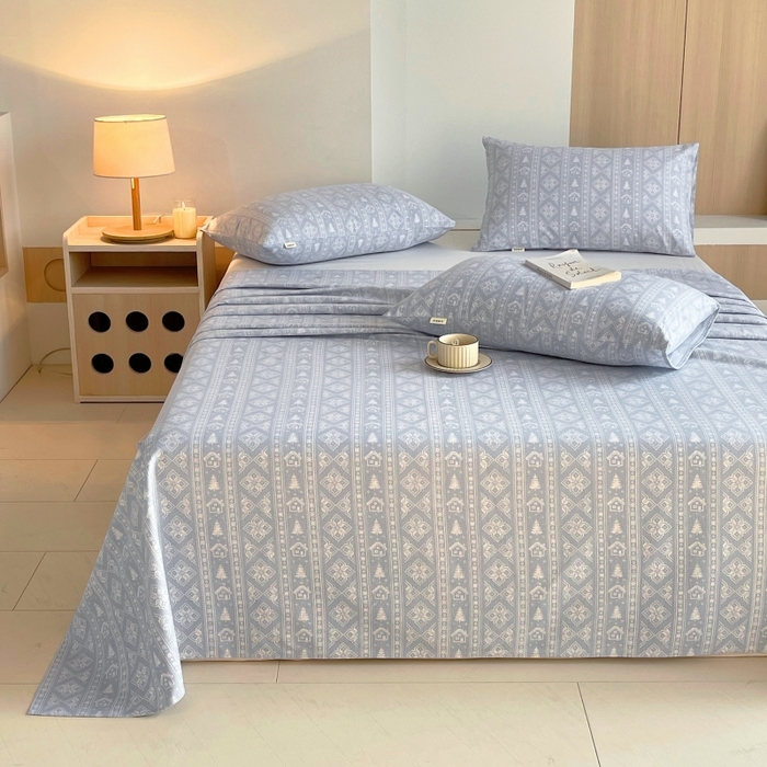 91家纺网 家纺一手货源 找家纺 慕尚家纺 2025新款全棉纯棉老粗布条格床单款凉席席子 微澜