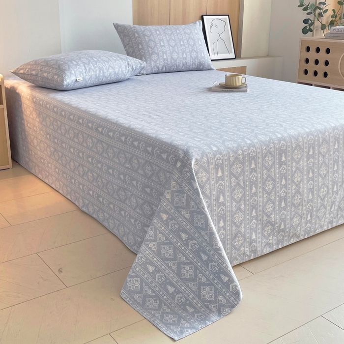 91家纺网 家纺一手货源 找家纺 慕尚家纺 2025新款全棉纯棉老粗布条格床单款凉席席子 微澜