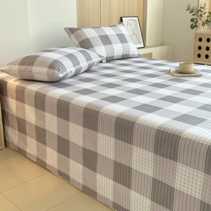 91家纺网 家纺一手货源 找家纺 慕尚家纺 2025新款全棉纯棉老粗布条格床单款凉席席子 休闲生活-灰