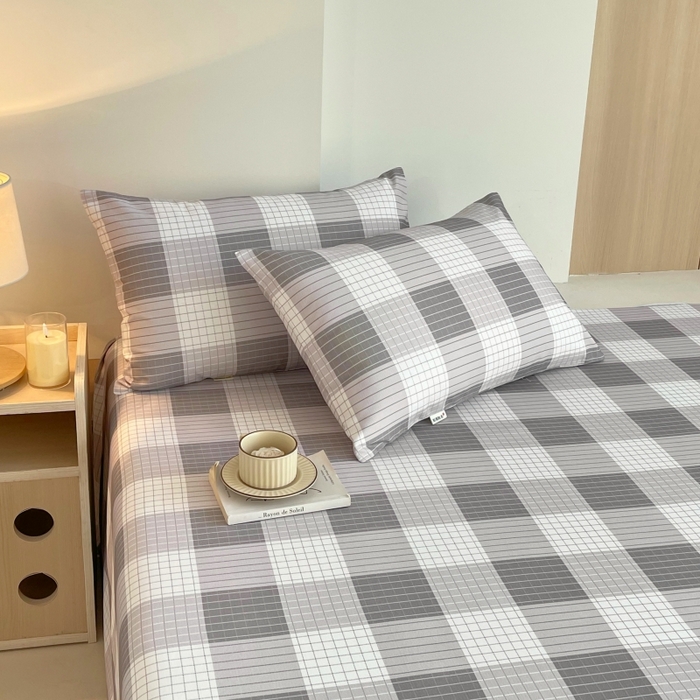 91家纺网 家纺一手货源 找家纺 慕尚家纺 2025新款全棉纯棉老粗布条格床单款凉席席子 休闲生活-灰