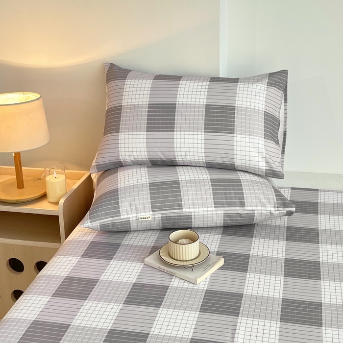 91家纺网 家纺一手货源 找家纺 慕尚家纺 2025新款全棉纯棉老粗布条格床单款凉席席子 休闲生活-灰