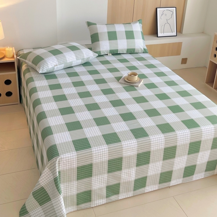 91家纺网 家纺一手货源 找家纺 慕尚家纺 2025新款全棉纯棉老粗布条格床单款凉席席子 休闲生活-绿