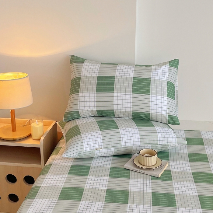 91家纺网 家纺一手货源 找家纺 慕尚家纺 2025新款全棉纯棉老粗布条格床单款凉席席子 休闲生活-绿