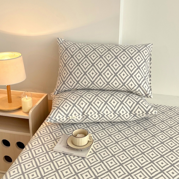 91家纺网 家纺一手货源 找家纺 慕尚家纺 2025新款全棉纯棉老粗布条格床单款凉席席子 致青春