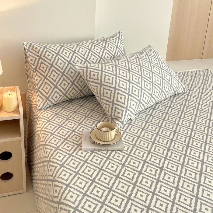 91家纺网 家纺一手货源 找家纺 慕尚家纺 2025新款全棉纯棉老粗布条格床单款凉席席子 致青春