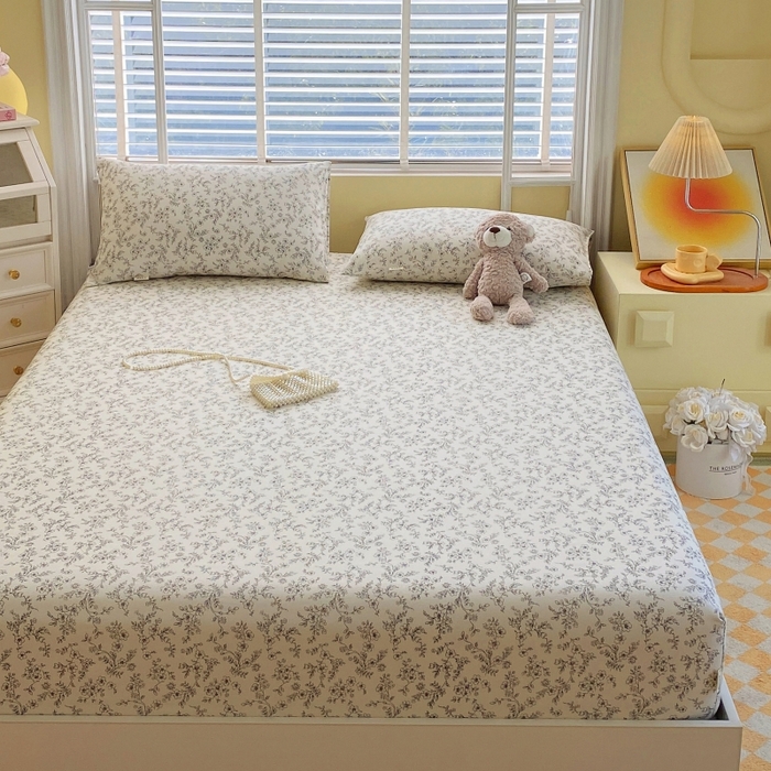 91家纺网 家纺一手货源 找家纺 （总）慕尚家纺 2025新款全棉纯棉老粗布花卉床笠款凉席席子