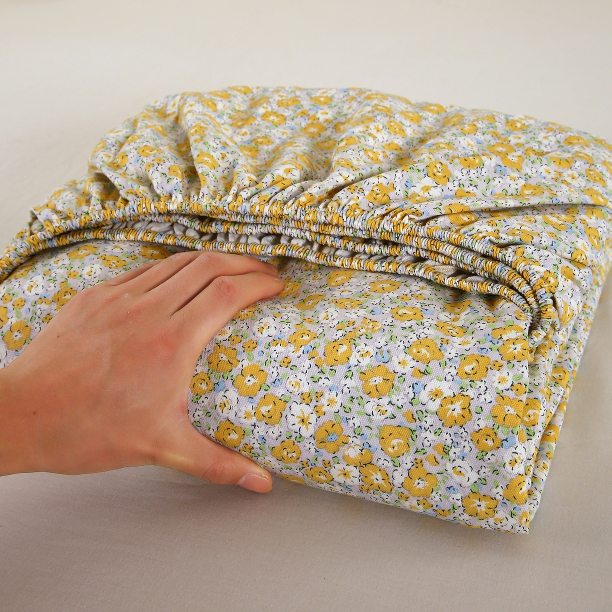 91家纺网 家纺一手货源 找家纺 （总）慕尚家纺 2025新款全棉纯棉老粗布花卉床笠款凉席席子