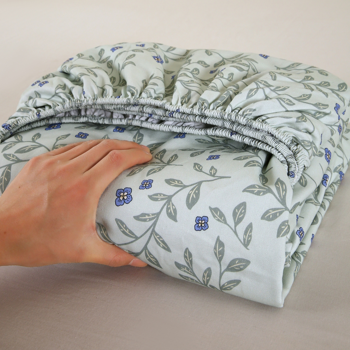 91家纺网 家纺一手货源 找家纺 （总）慕尚家纺 2025新款全棉纯棉老粗布花卉床笠款凉席席子