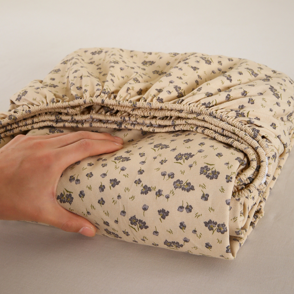 91家纺网 家纺一手货源 找家纺 （总）慕尚家纺 2025新款全棉纯棉老粗布花卉床笠款凉席席子