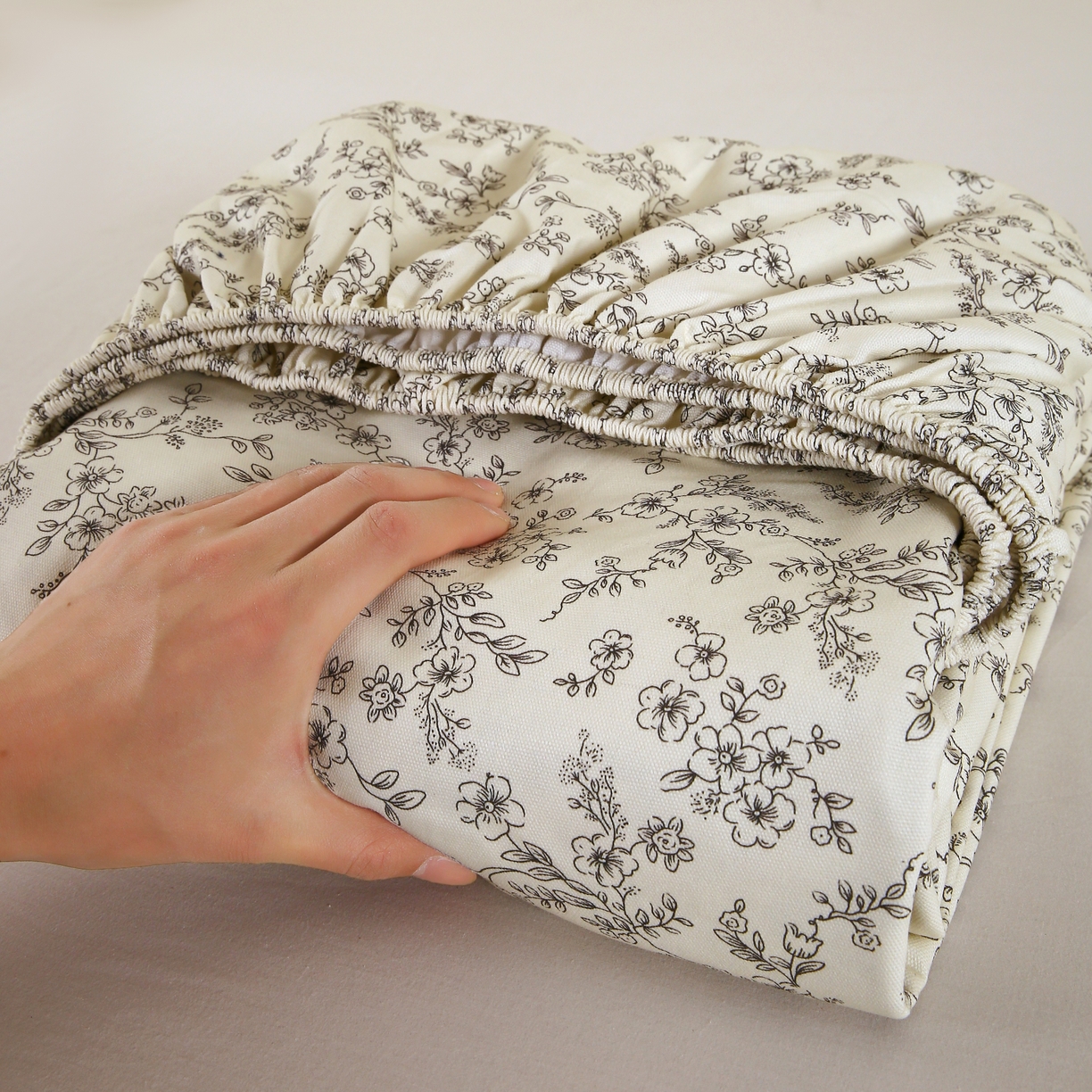 慕尚家纺 2025新款全棉纯棉老粗布花卉床笠款凉席席子 繁花