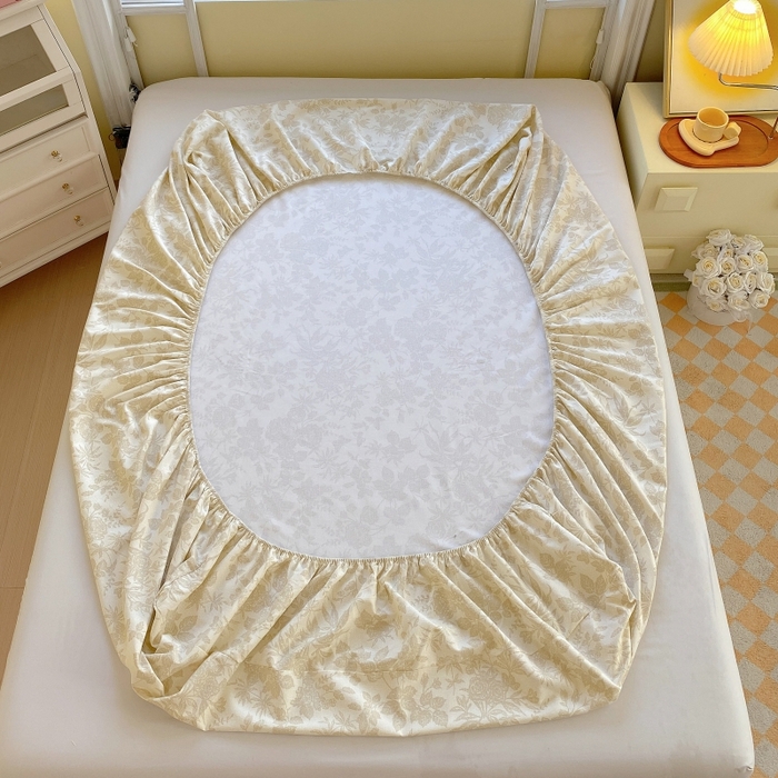 91家纺网 家纺一手货源 找家纺 慕尚家纺 2025新款全棉纯棉老粗布花卉床笠款凉席席子 枫叶