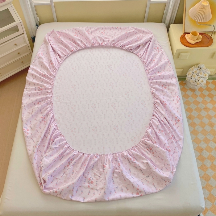 91家纺网 家纺一手货源 找家纺 慕尚家纺 2025新款全棉纯棉老粗布花卉床笠款凉席席子 花花世界