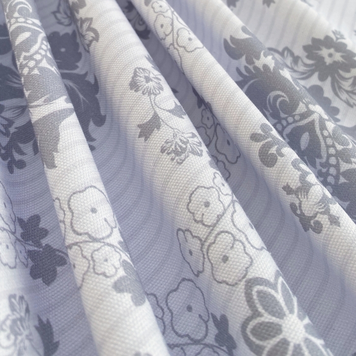 91家纺网 家纺一手货源 找家纺 慕尚家纺 2025新款全棉纯棉老粗布花卉床笠款凉席席子 花开富贵-灰